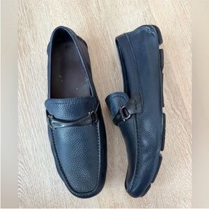 Salvatore Ferragamo Grandprix Blue Leather Drivers US 8.5